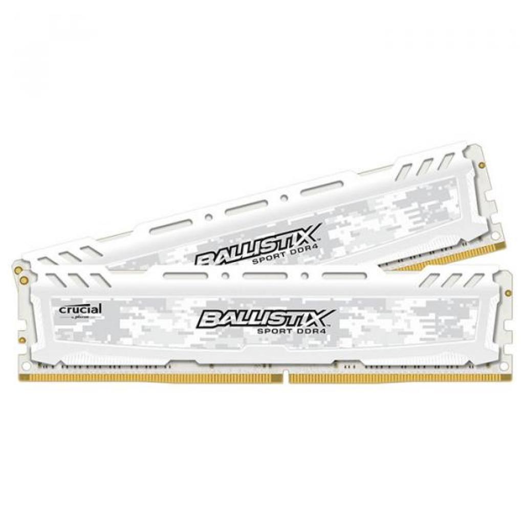 Модуль пам'яті для комп'ютера DDR4 16GB (2x8GB) 2666 MHz Ballistix Sport LT White Micron (BLS2C8G4D26BFSC) - зображення 2