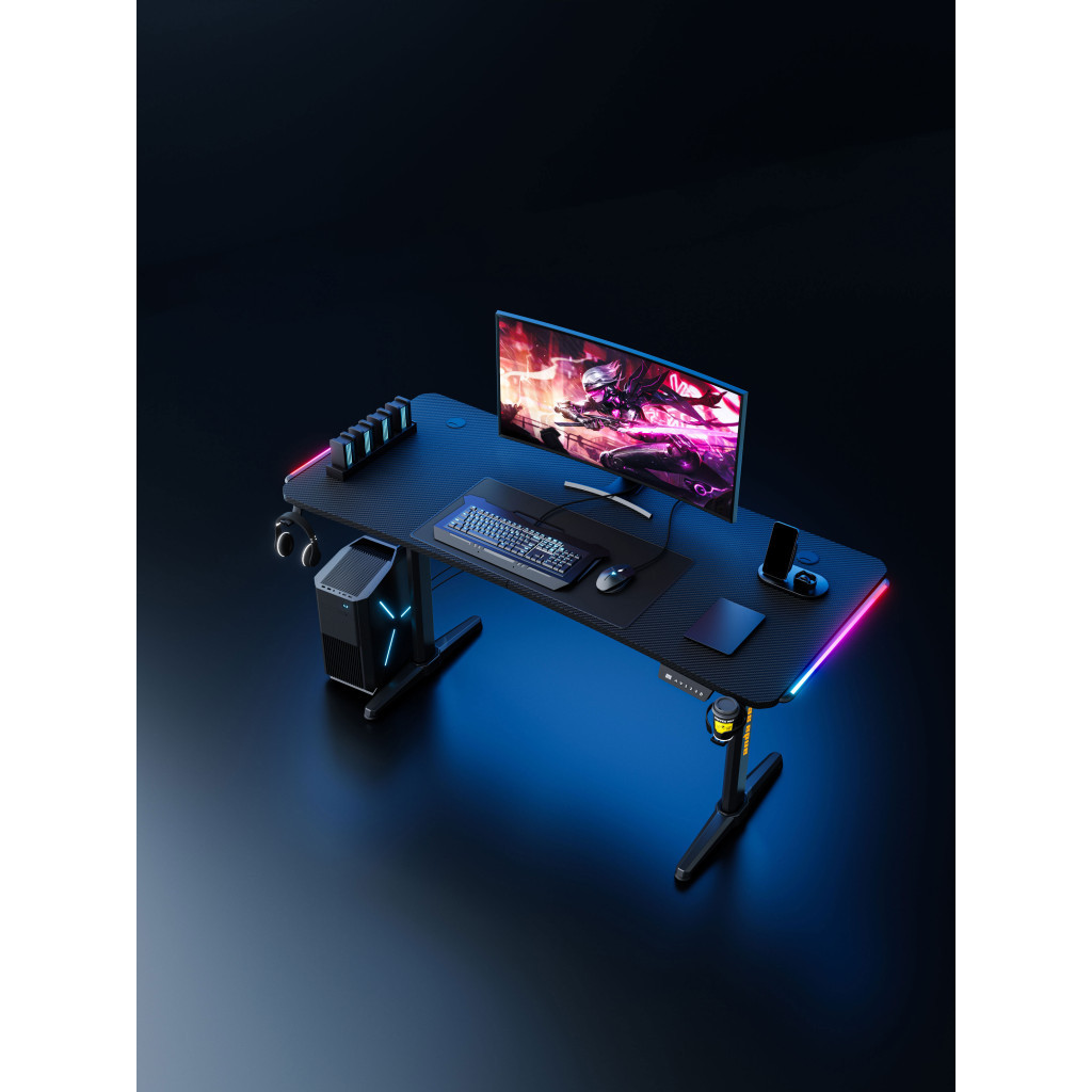 Комп'ютерний стіл Anda Seat Terminator RGB Black (AD-D-DD1-1600L-01-B) - зображення 11