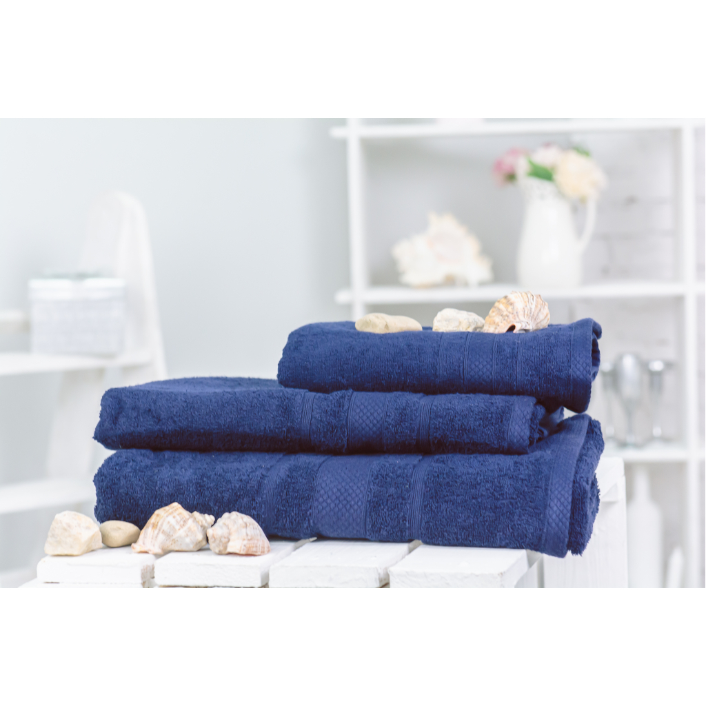 Рушник MirSon набір банних 5073 Elite SoftNess Darkblue 50х90, 70х140, 100 (2200003960938) - зображення 2