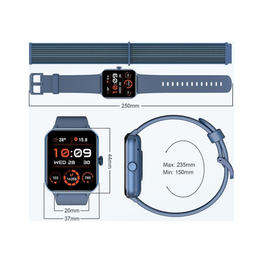 Смарт-годинник Blackview R50 Blue (6931548317548) - зображення 3