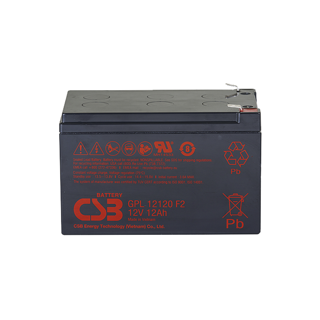 Батарея до ДБЖ CSB 12В 12 Аг (GPL12120 F2) - зображення 1