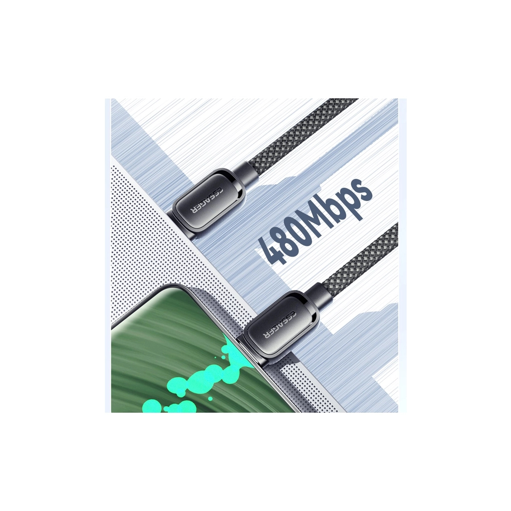 Дата кабель USB-C to USB-C 1.0m 100W black Essager (EXCTT1-TD01-P) - изображение 9