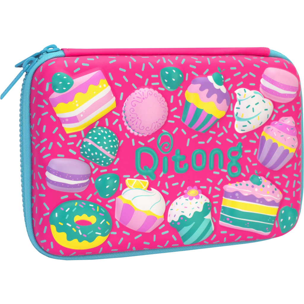 Пенал Cool For School з тисненням 1 відділення Фуксія (QT-3993-Rosered) - зображення 1