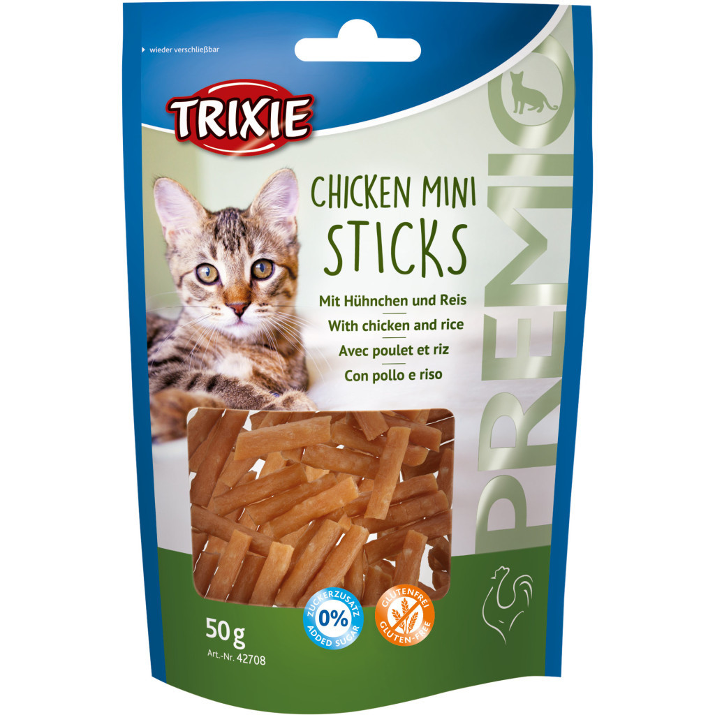 Ласощі для котів Trixie Premio Mini Sticks курка/рис 50 г (4011905427089) - зображення 1