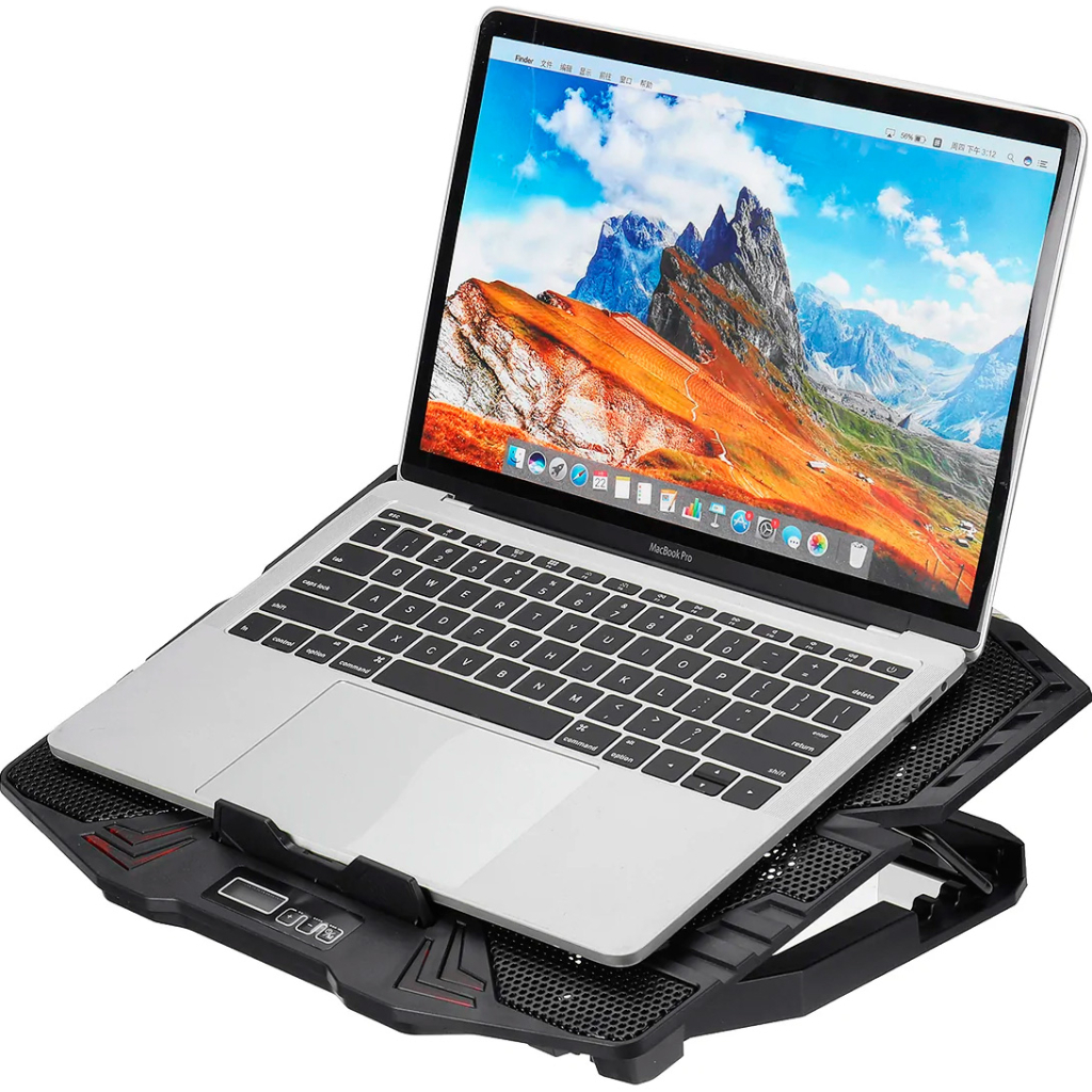 Підставка до ноутбука IceCoorel 10-15", 1*125mm 1400 RPM + 4*70mm 2500 RPM, 2*USB, 365x297x30mm, Red (K5Red) - зображення 10