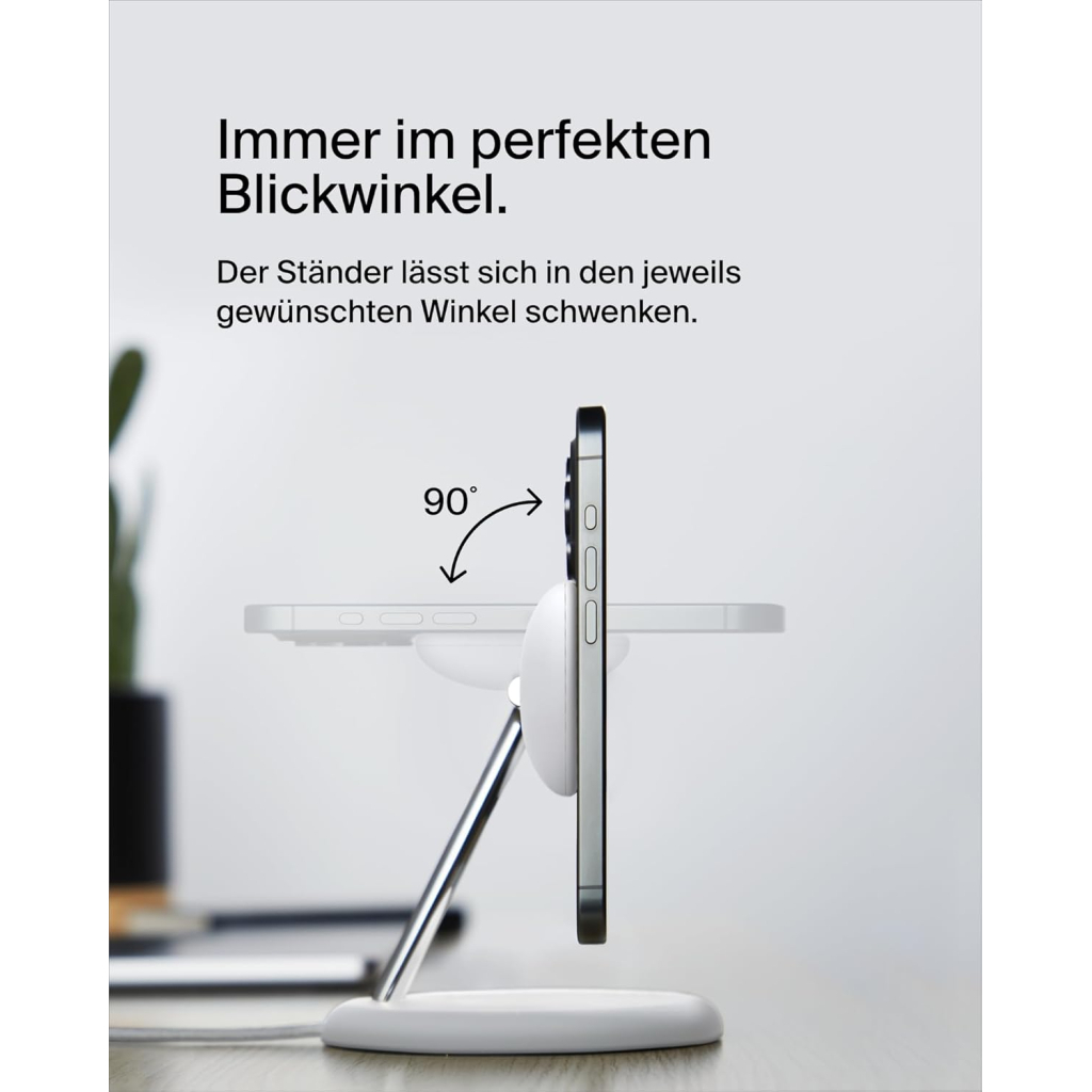 Зарядний пристрій Belkin 3in1 Magnetic Adjustable Pad Qi2 15W White (WIZ023VFWH) - зображення 7