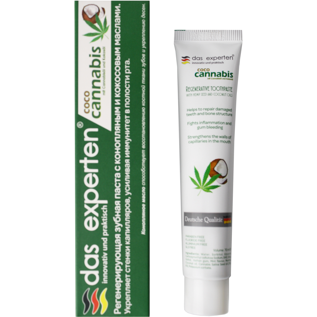 Зубна паста Das Experten Coco Cannabis з оліями кокоса і конопель 70 мл (4270001210647) - зображення 1