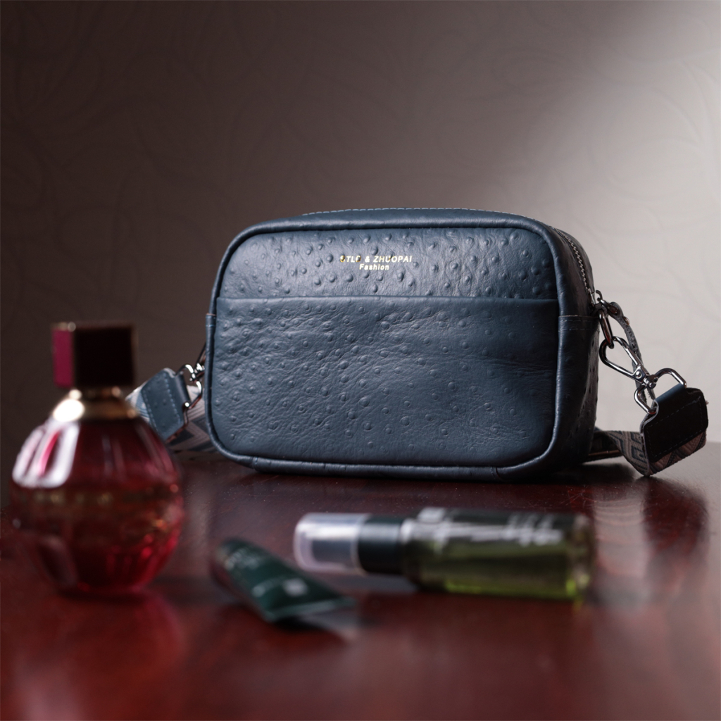 Сумка Vintage Жіноча з фактурної натуральної шкіри Синя (22661) - зображення 11