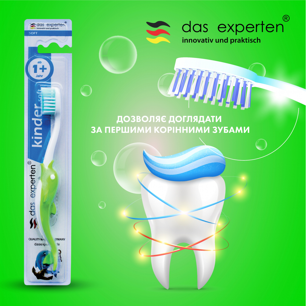 Дитяча зубна щітка Das Experten Kinder soft Дельфін 1+ (6913362821371) - зображення 3