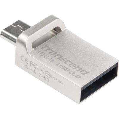 USB флеш накопичувач Transcend 16GB JetFlash OTG 880 Metal Silver USB 3.0 (TS16GJF880S) - зображення 3