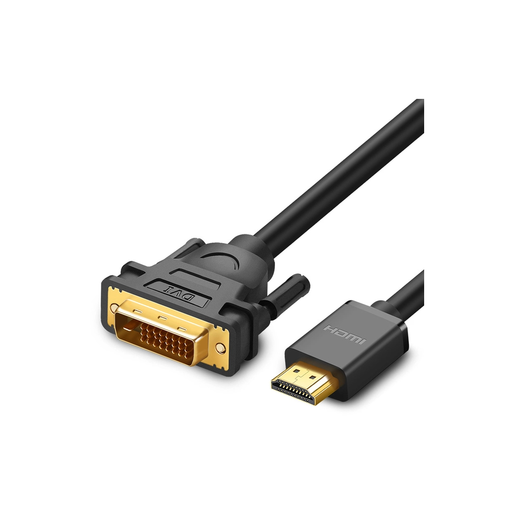 Кабель мультимедійний HDMI M to DVI M 2.0m HD106 black UGREEN (10135) - зображення 2