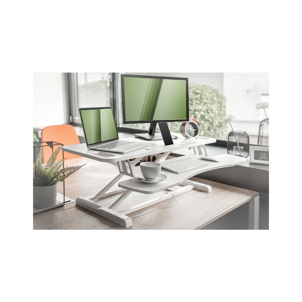 Столик для ноутбука Digitus Ergonomic Workspace Riser, 11-46cm, white (DA-90380-2) - зображення 7