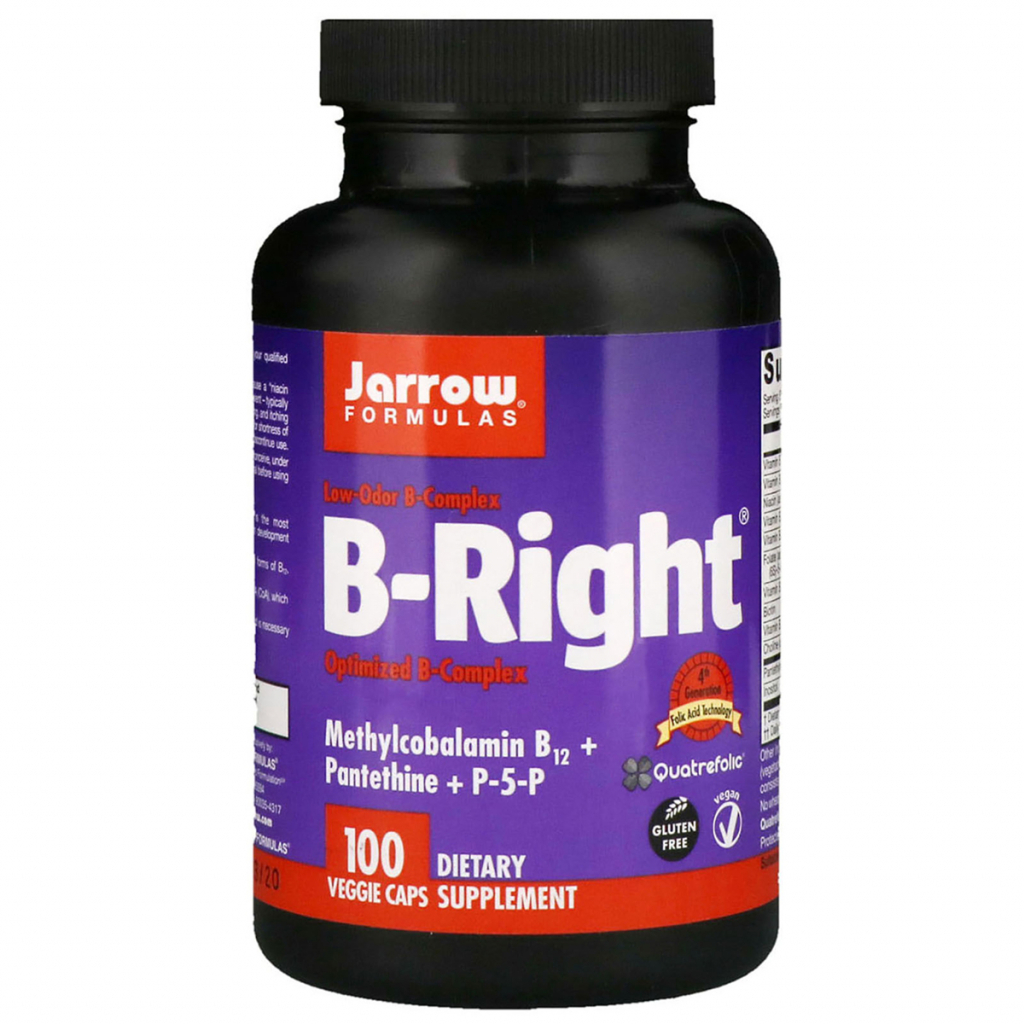 Вітамін Jarrow Formulas Вітаміни В-комплекс, B-Right, 100 гелевих капсул (JRW-01006) - зображення 1