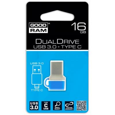 USB флеш накопичувач Goodram 16GB DualDrive C Blue USB 3.0 (PD16GH3GRDDCBR10) - зображення 5