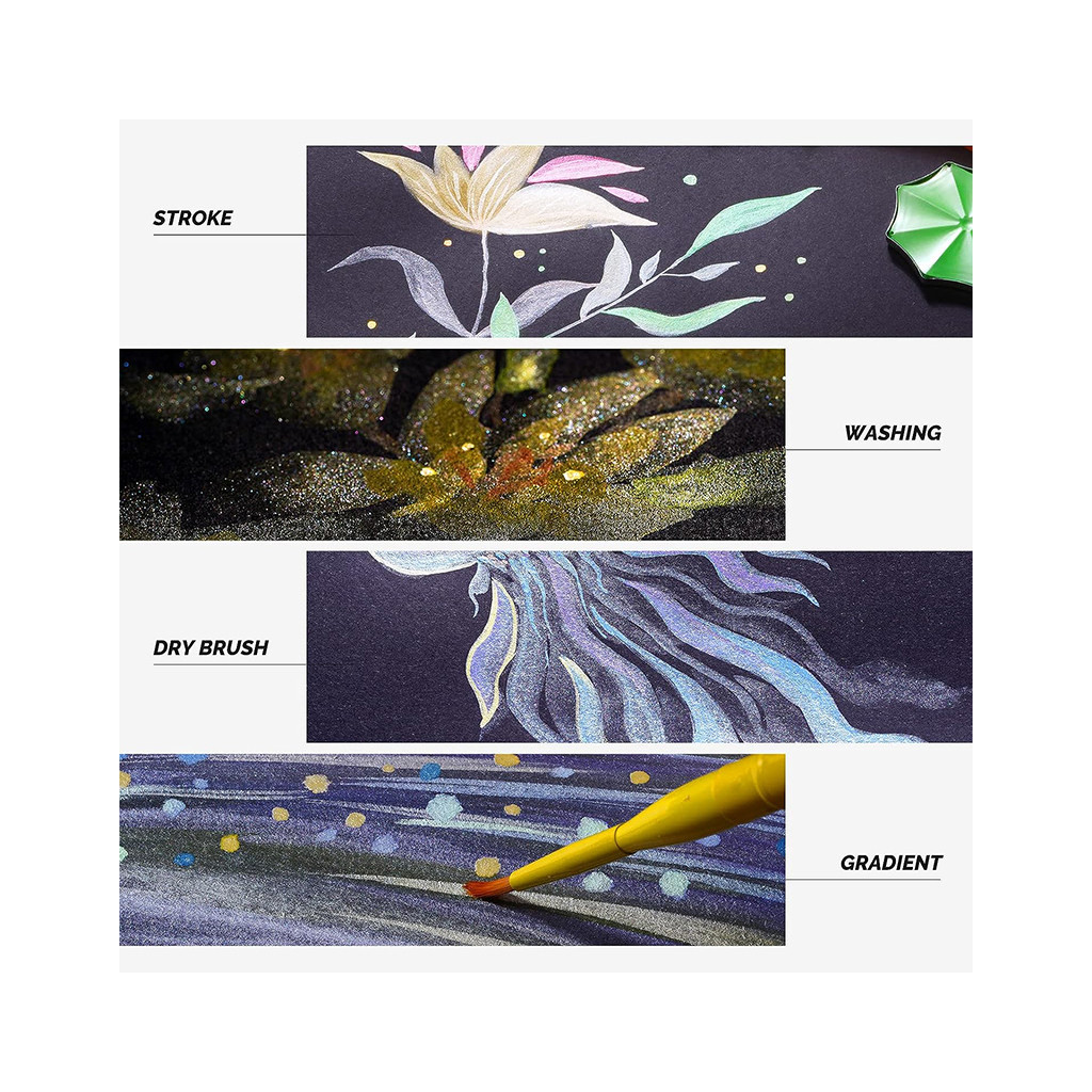 Акварельні фарби Arrtx APW-001-M0108, Металік 8 кольорів (LC303281) - изображение 2