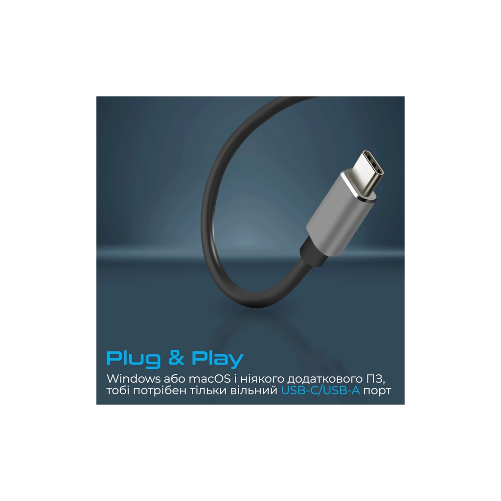 Концентратор Promate USB-C 4-in-1 порти Promate litehub-4.grey (litehub-4.grey) - зображення 5