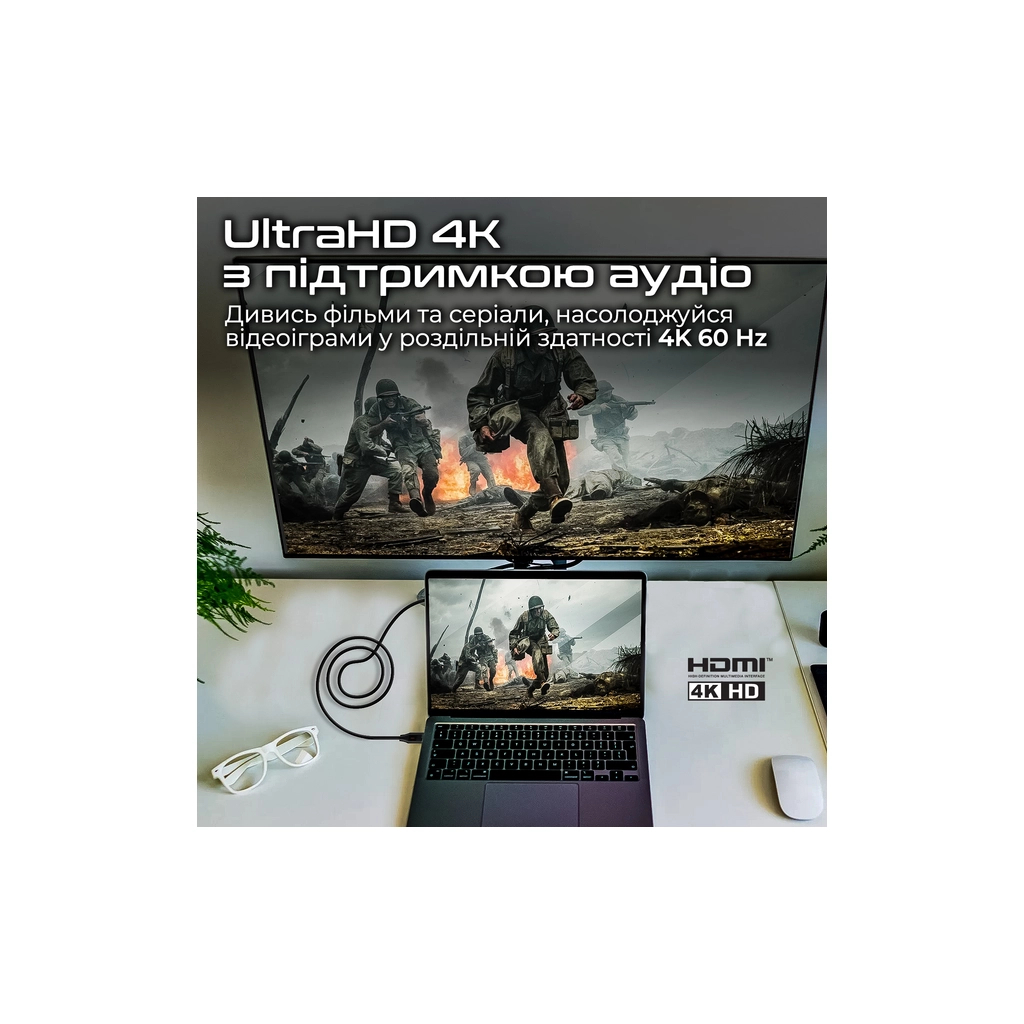 Кабель мультимедійний HDMI to HDMI v.2.0 prolink4k60-500 Promate (prolink4k60-500) - зображення 3