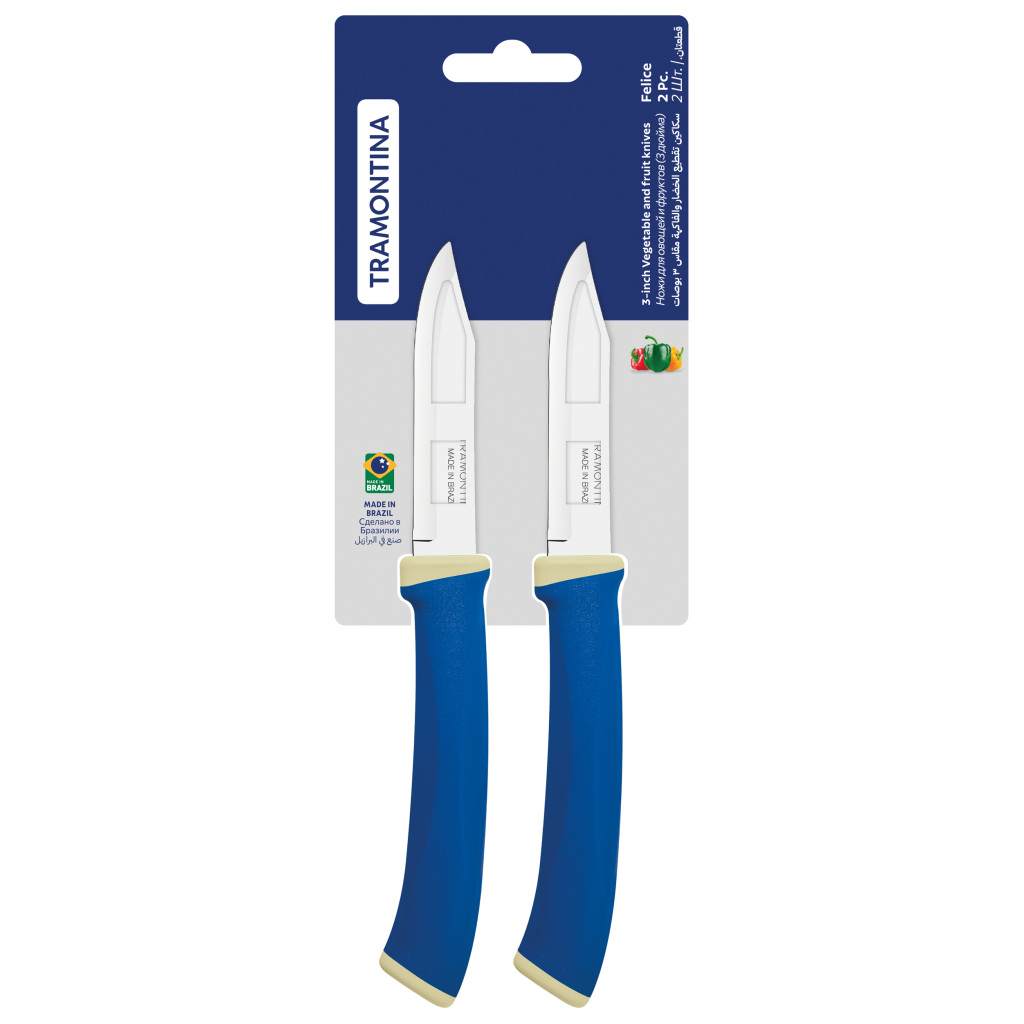 Набір ножів Tramontina Felice Blue Vegetable 76 мм 2 шт (23490/213) - зображення 4