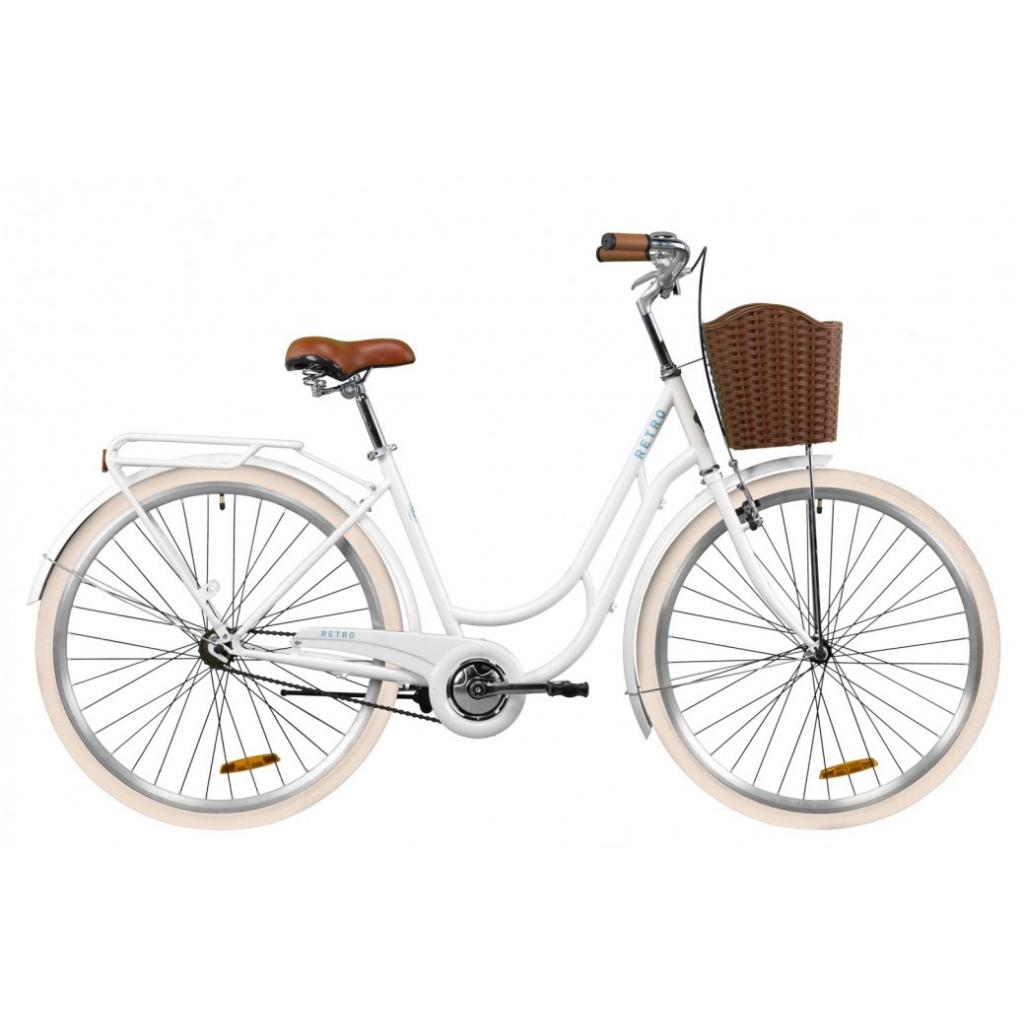 Велосипед Дорожник 28" RETRO рама-19" St 2020 білий, багажник + кошик (OPS-D-28-185) - зображення 1