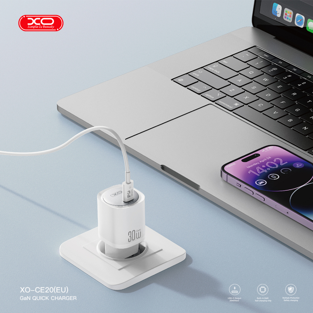 Зарядний пристрій XO CE20 33W USB-C PD30W/PPS33W White (CE20_White) - зображення 5
