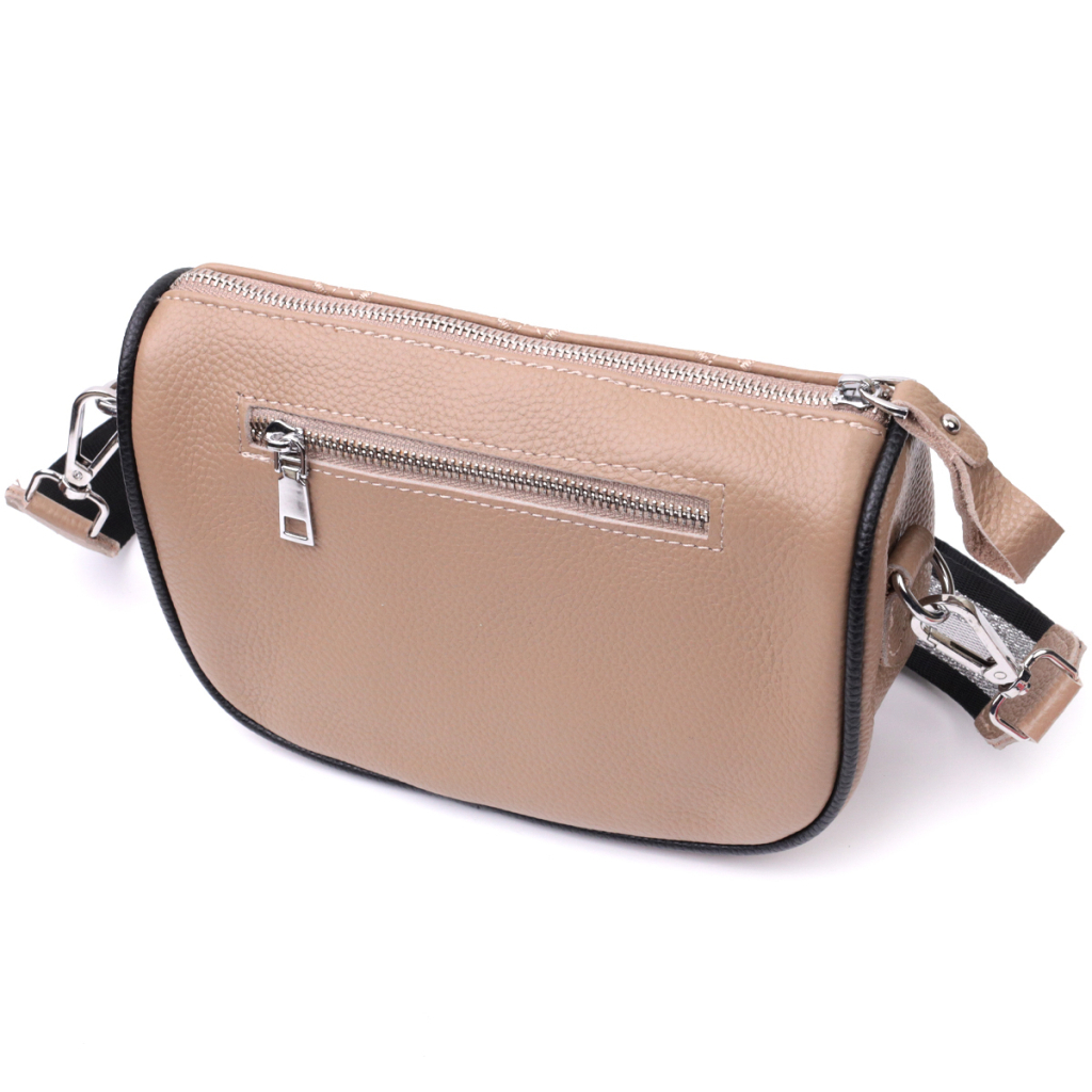 Сумка Vintage Напівкругла крос-боді жіноча з натуральної шкіри Бежева (22392) - зображення 2