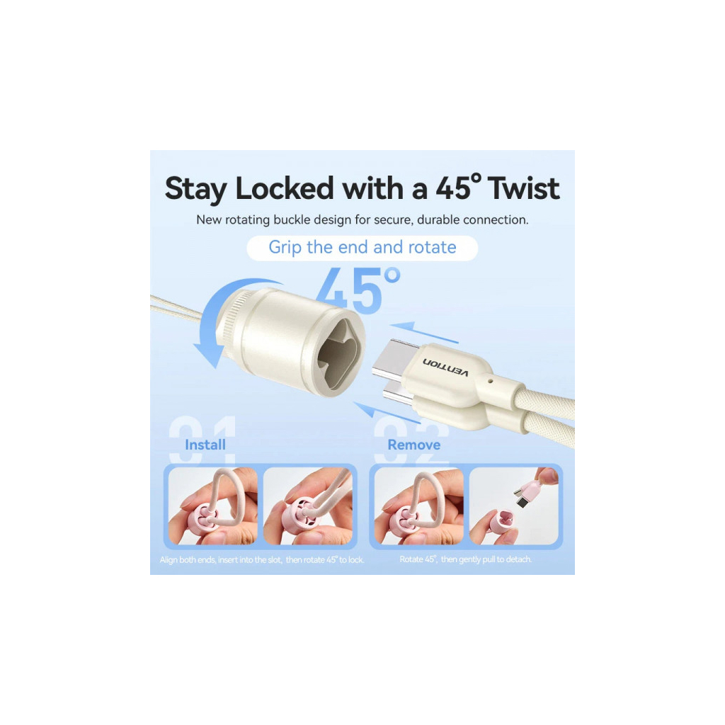 Батарея універсальна VENTION 10000mAh 22,5W Fast Charging, USB-A, 2xUSB-C Beige (FKAN0-C) - picture 7