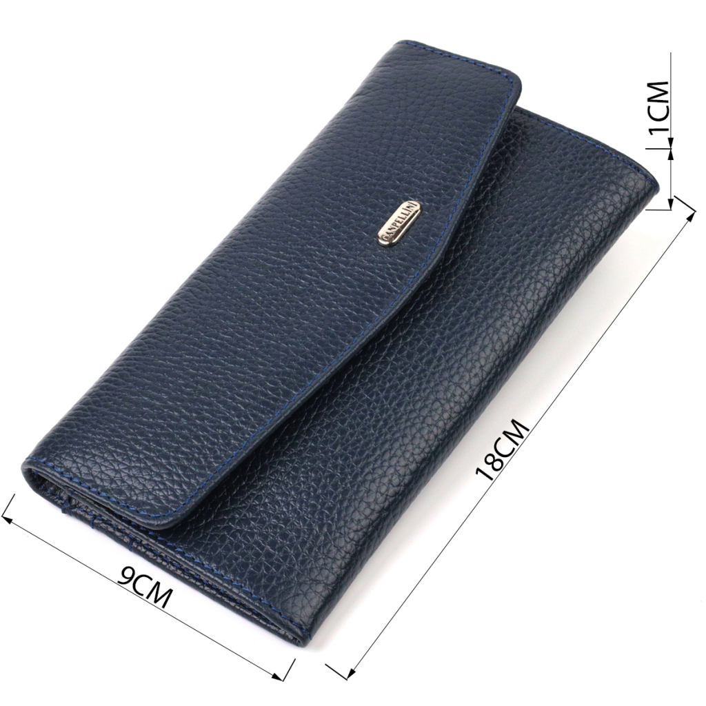 Портмоне Canpellini З натуральної шкіри флотар Синє (21702) - зображення 3