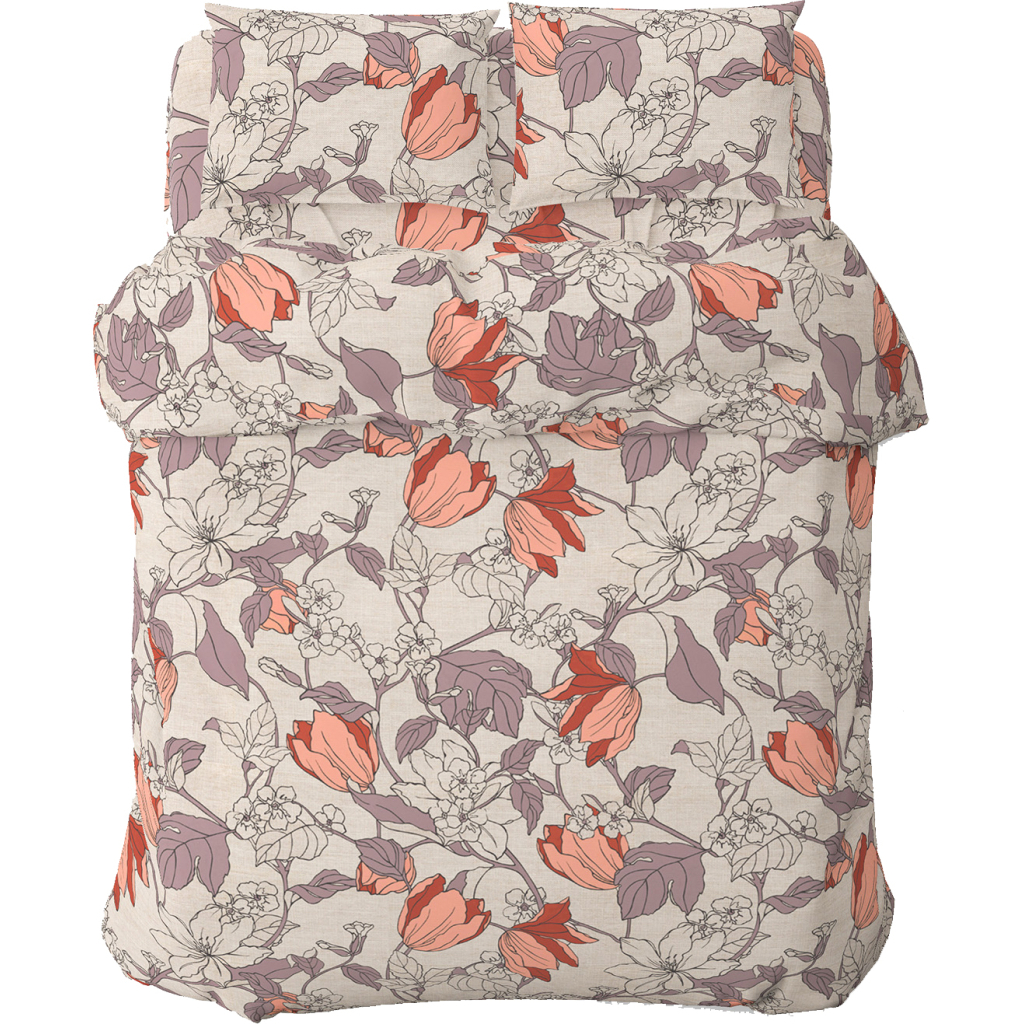 Постільна білизна Home Line Весняний вечір помаранчевий, бязь, полуторний (183204) - зображення 1