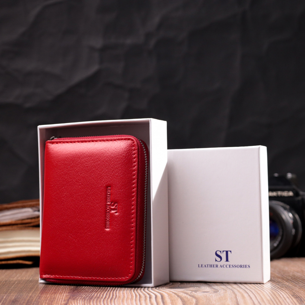Гаманець ST Leather Шкіряний Червоний (19490) - зображення 10