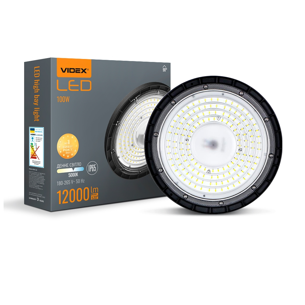 Світильник Videx 100W 5000K 12000Lm 220V чорний (VL-HBe03-1005B) - изображение 2