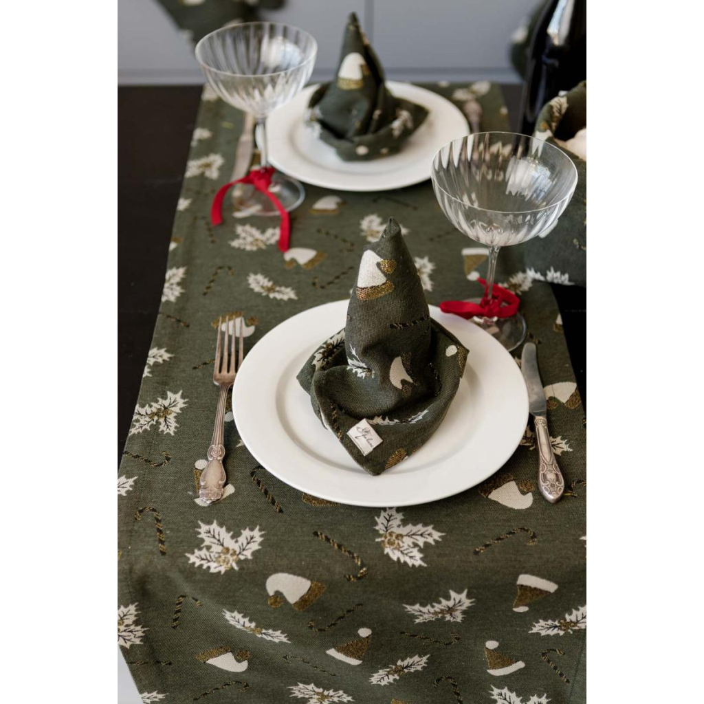 Доріжка на стіл Прованс Шапочки на зеленому 40х180 см (036826) - зображення 4