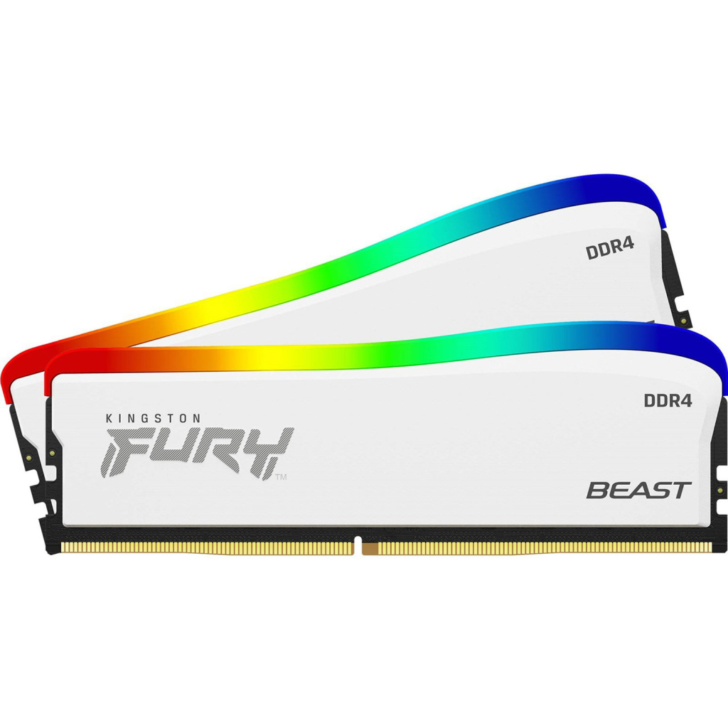Модуль пам'яті для комп'ютера DDR4 16GB (2x8GB) 3200 MHz Beast White RGB SE Kingston Fury (ex.HyperX) (KF432C16BWAK2/16) - зображення 2