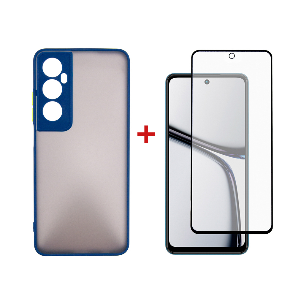 Чохол до мобільного телефона Dengos Realme C65 + Glass Blue (DG-KM-94) - зображення 1