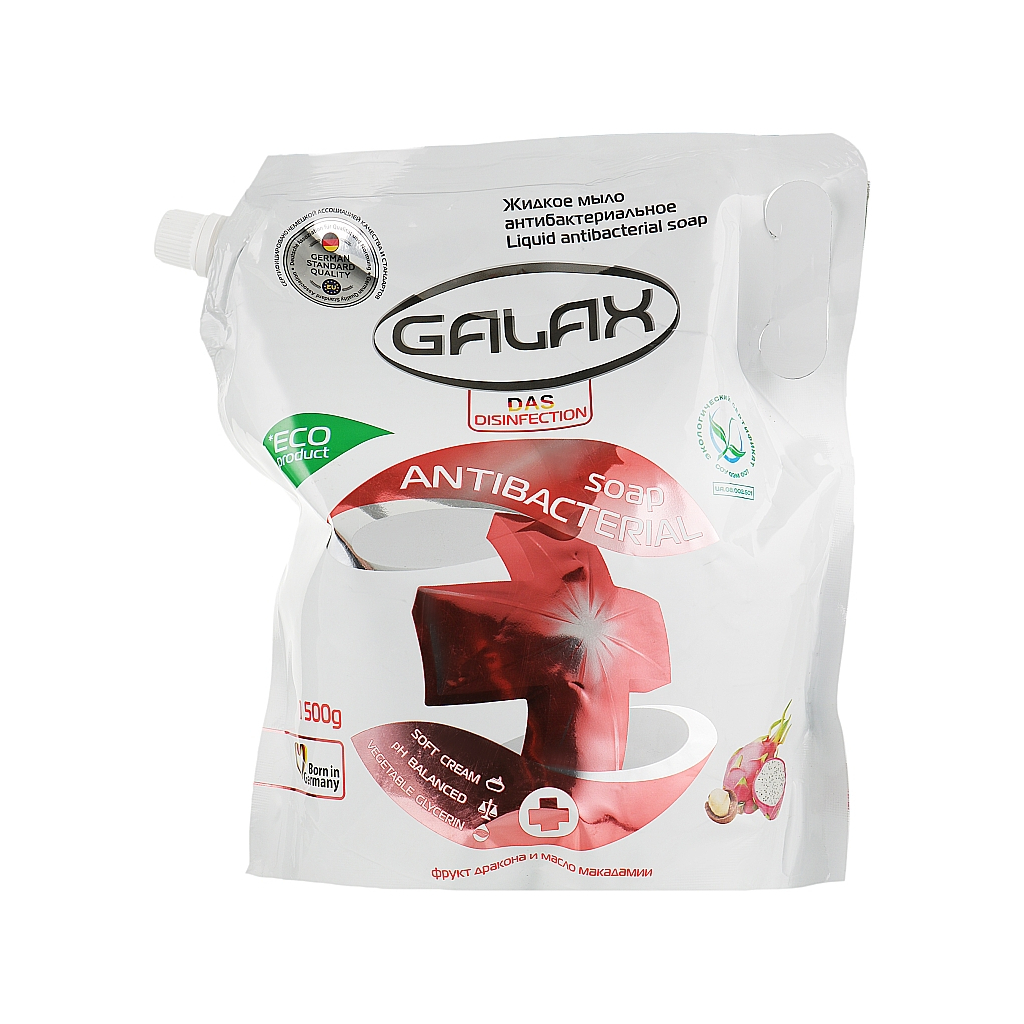 Рідке мило Galax антибактеріальне Фрукт дракона і макадамія дой-пак 1500 г (4260637721723) - зображення 1