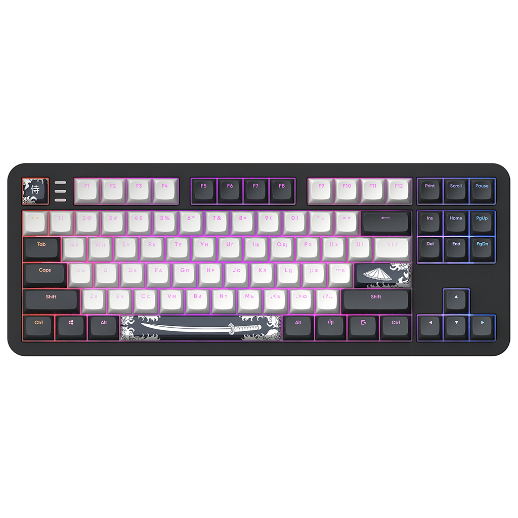Клавіатура Dark Project ALU87 Bushido ABS RGB Mech G3MS Moonstone Black/White (DPKB_BUSHIDO_87_ANSI_UA) - зображення 2