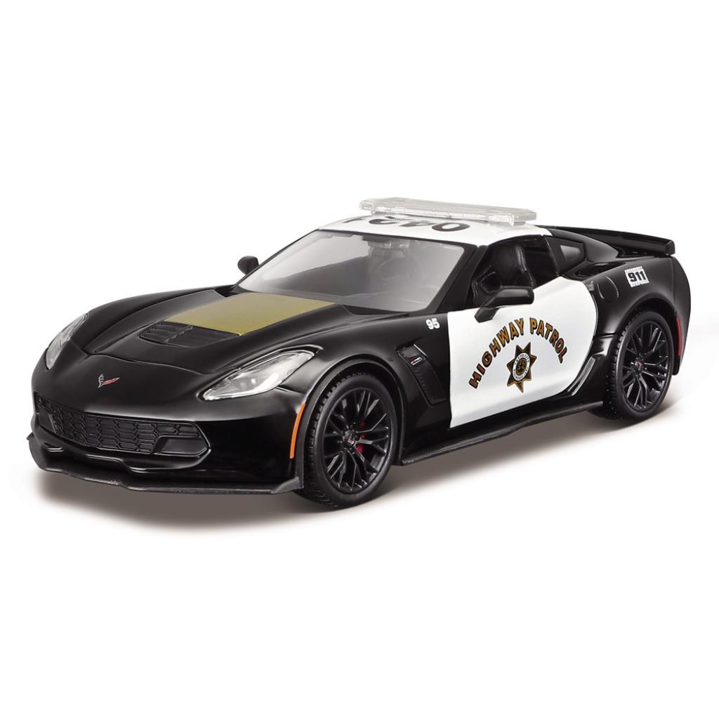 Машина Maisto 2015 Chevrolet Corvette Z06 Поліція чорний - тюнінг (1:24) (32516 black) - зображення 1