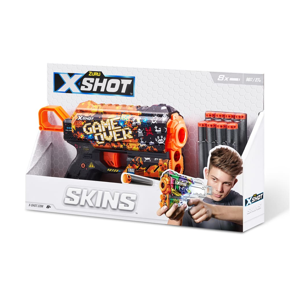 Іграшкова зброя Zuru X-Shot Швидкострільний бластер Skins Flux Game Over (8 патронів) (36516E) - зображення 6