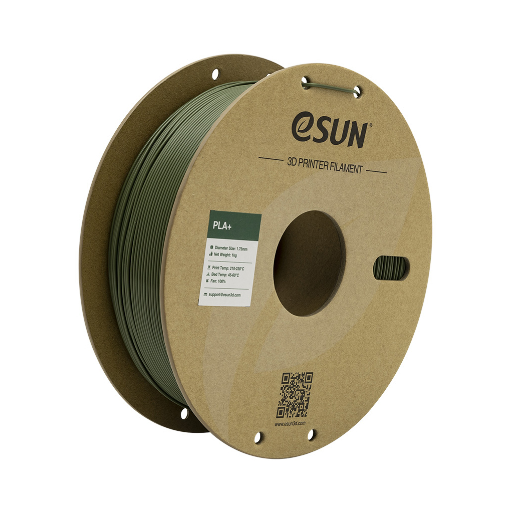 Пластик для 3D-принтера eSUN PLA+ 1.75мм, 1кг, olive green (PLA+P175OG1) - зображення 1