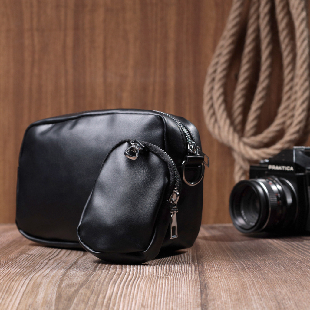 Сумка Vintage З монетницею з екошкіри Чорна (22796) - зображення 11