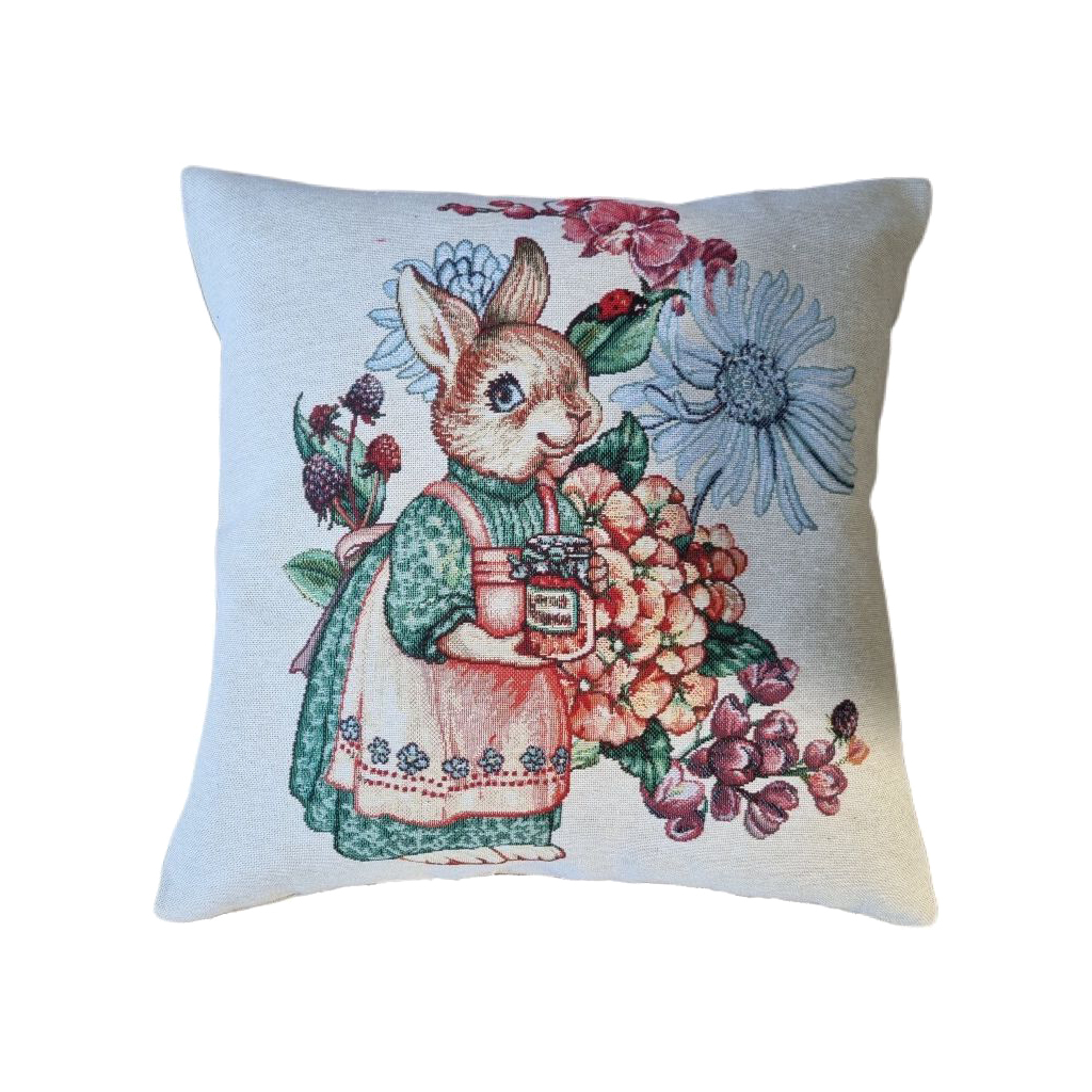 Наволочка Прованс гобеленова 45х45 см Затишок Зайчиха (4823093438514) - изображение 1