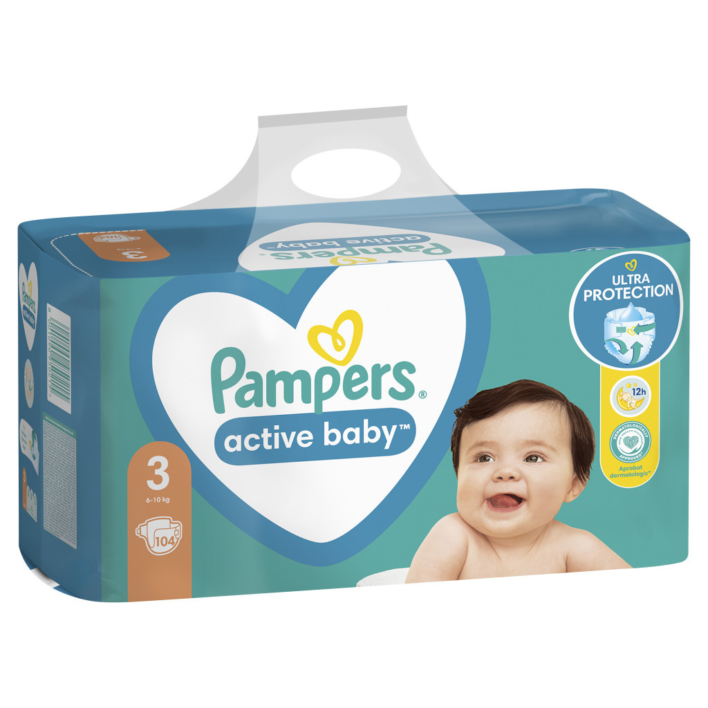 Підгузки Pampers Active Baby Midi Розмір 3 (6-10 кг) 104 шт (8001090950215) - зображення 3