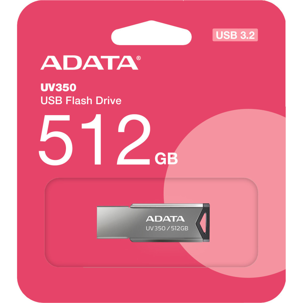 USB флеш накопичувач ADATA 512GB UV350 Metallic USB 3.2 (AUV350-512G-RBK) - зображення 4