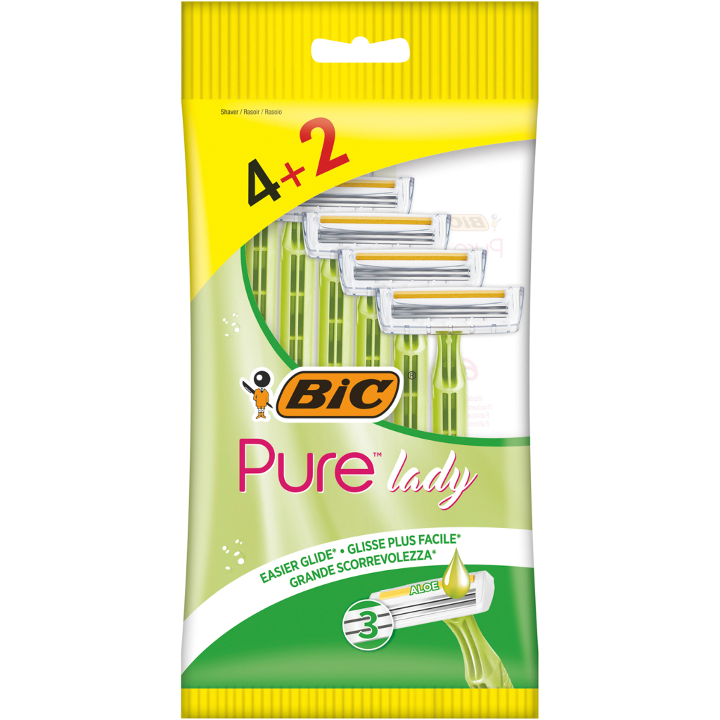 Бритва Bic Pure 3 Lady 4+2 шт. (3086126727370) - зображення 1