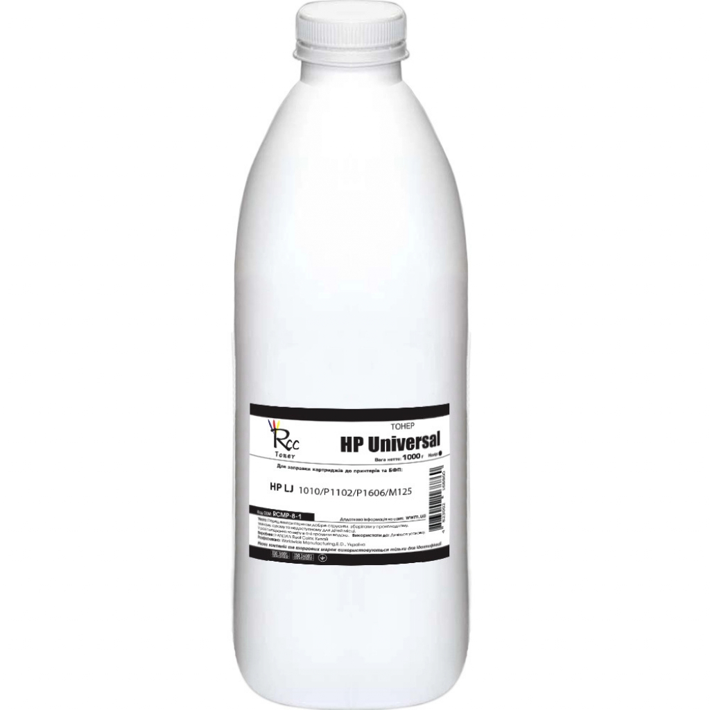 Тонер RC HP LJ 1010/P1102/P1606/M125, 1000г Black (RCMP-8-1) - изображение 1