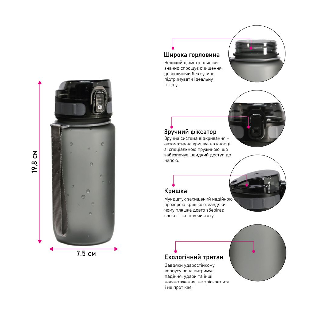 Пляшка для води Line Art La Plata 600 мл синій (60014118LA-03) - зображення 5