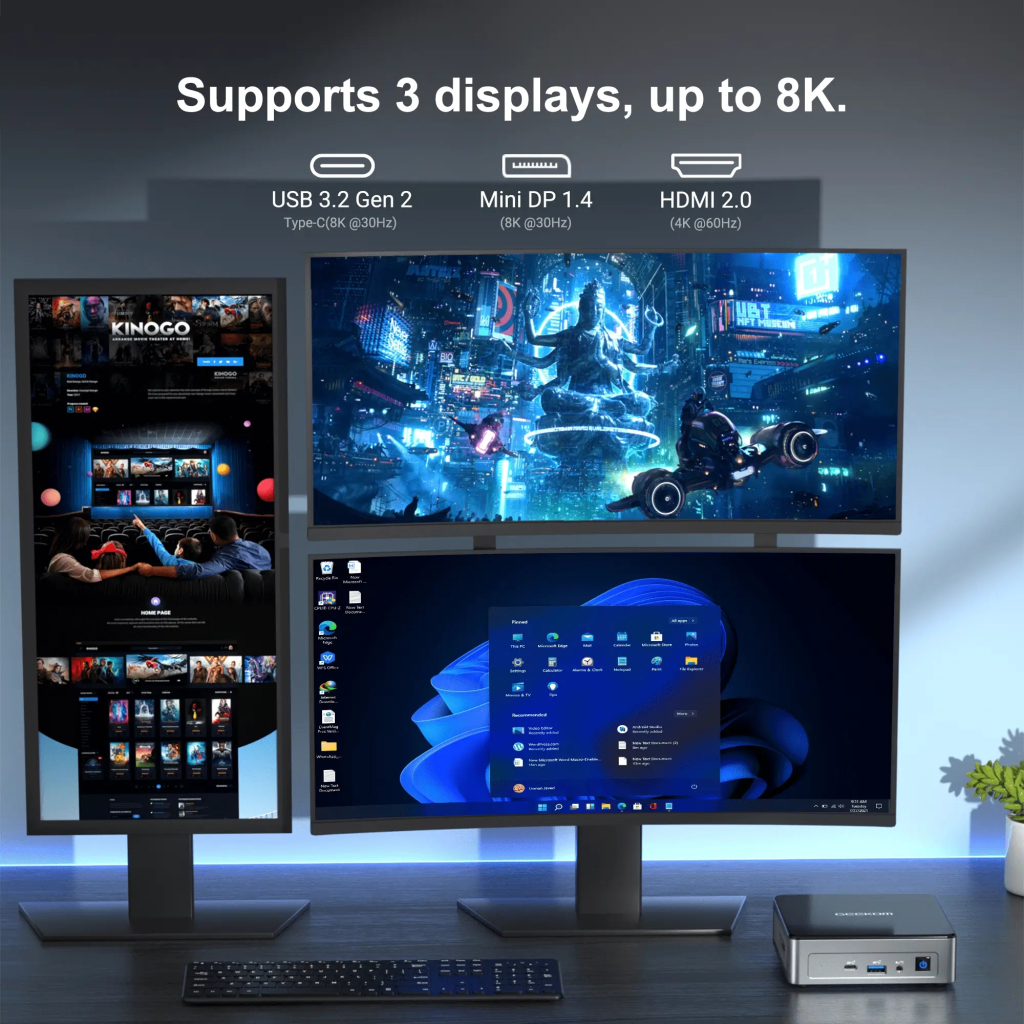 Комп'ютер GEEKOM Mini Air12 / N100, 16G, SSD 512G, WIN11 Pro (GMAir12N100-16512-EU) - зображення 3