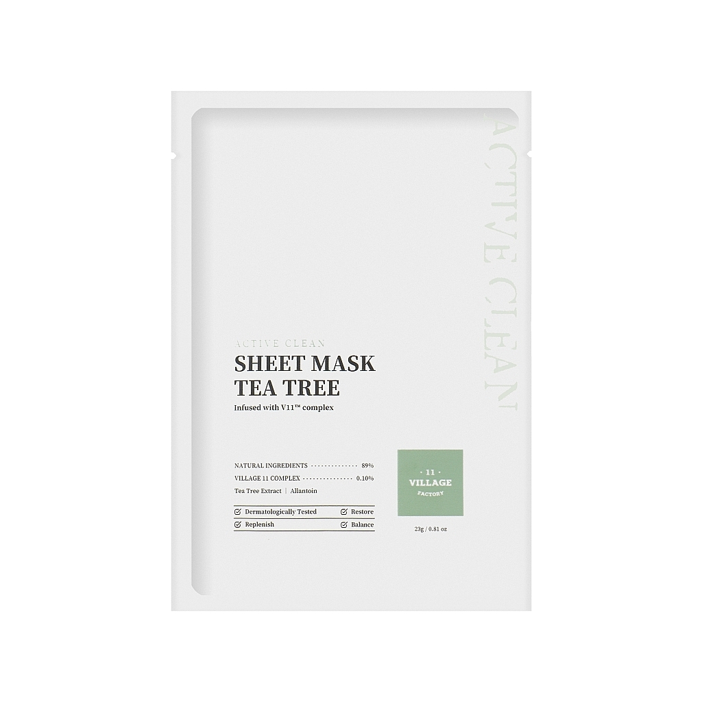 Маска для обличчя Village 11 Factory Active Clean Sheet Mask Tea Tree 23 г (8809663754402) - зображення 1