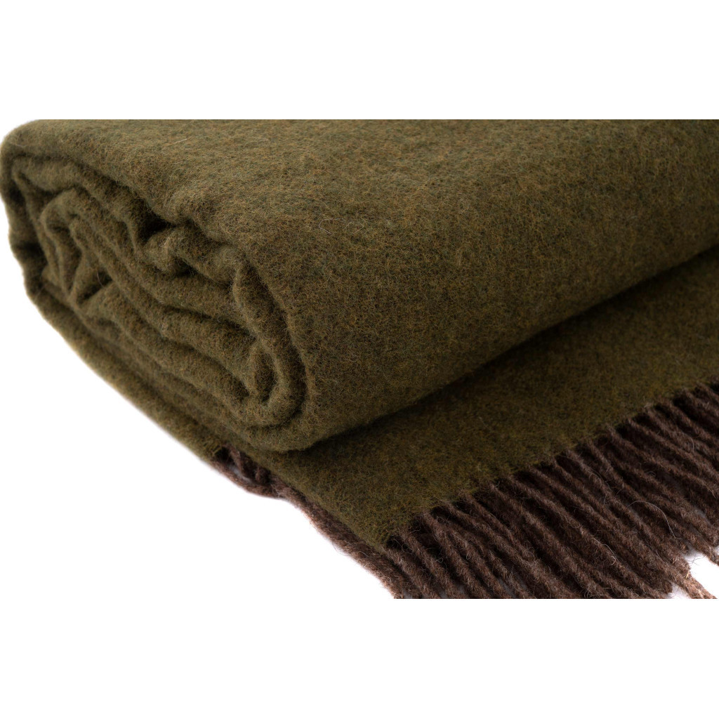 Плед Ardesto Leonardo Doubleface 100% вовна 140x200 см хакі-шоколад (ART0402LD) - зображення 11