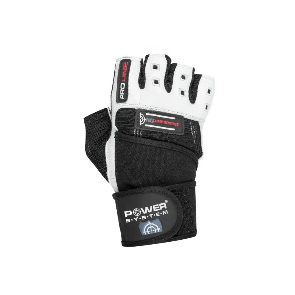 Рукавички для фітнесу Power System No Compromise PS-2700 Black/White L (PS-2700_L_Black-White) - зображення 3