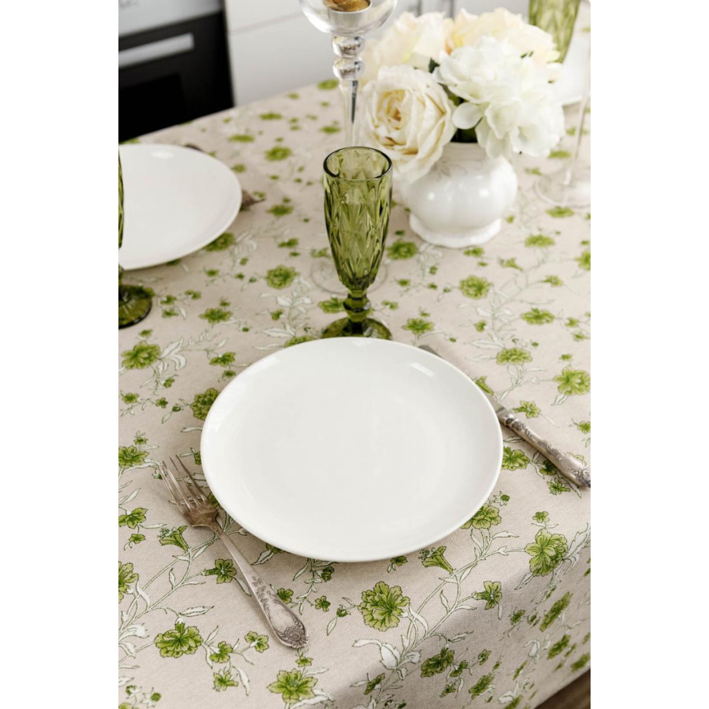 Скатертина Прованс Квіти зелений Господиня 220х136 см (4823093450998) - зображення 6